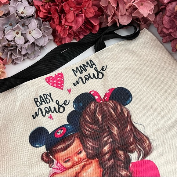 Eco-Friendly Mama Minnie Mouse with Little Baby Mouse Folding Tote Bag - Picture 5 of 15